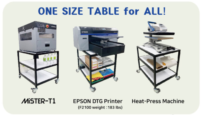 ecofreen mister table ecofreen mister table showing mister t1 mister t2 and epson dtg printers on top
