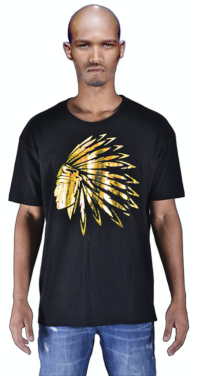 results metal heat transfer film gold on shirt
