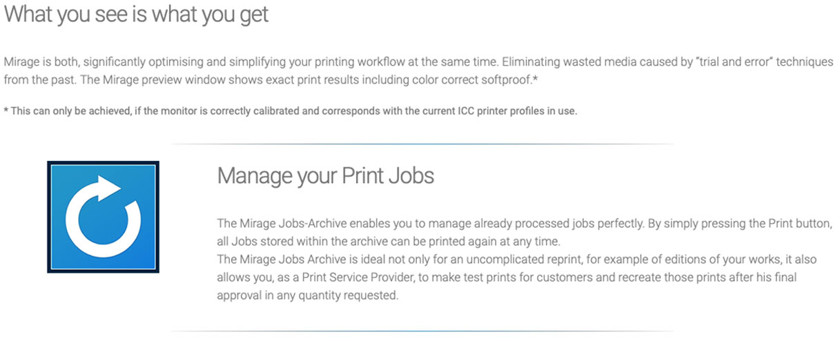 3003600 dinax mirage production edition-features 3 mirage production edition features including what you see is what you get and job archiving for reprints
