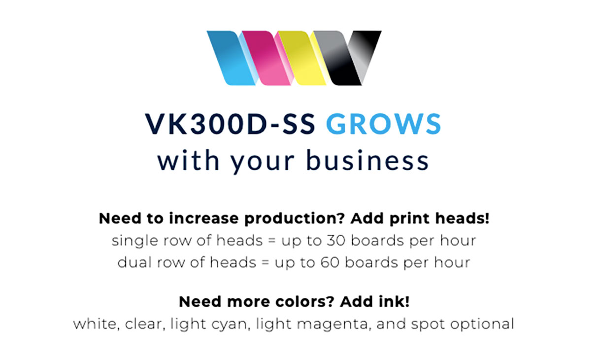 vk300dss vanguard high production uv flatbed printer features 4 vanguard vk300dss high production uv flatbed printer grows with your business so you can add printheads for greater quality and higher production speeds