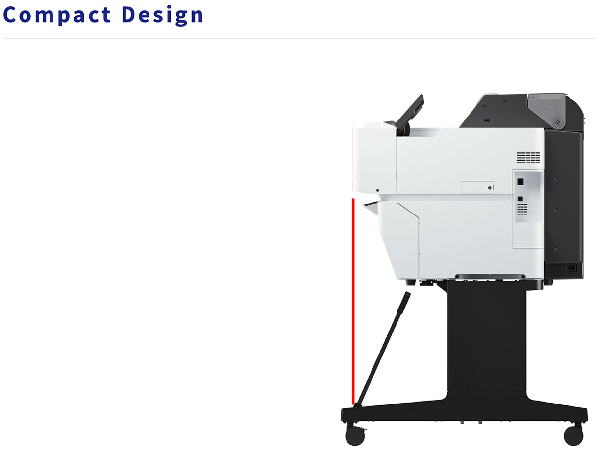 epson surecolor t5470m printer and scanner showing compact design from side angle view