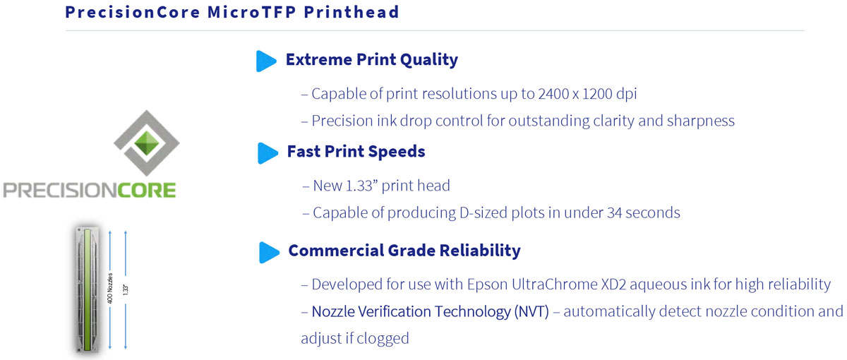 epson surecolor t3170 printer extreme print quality of 2400 x 1200 dpi precision drop control 1.33 inch print head capable of printing d-sized plot in under 34 seconds and auto nozzle verification gives commercial grade reliability